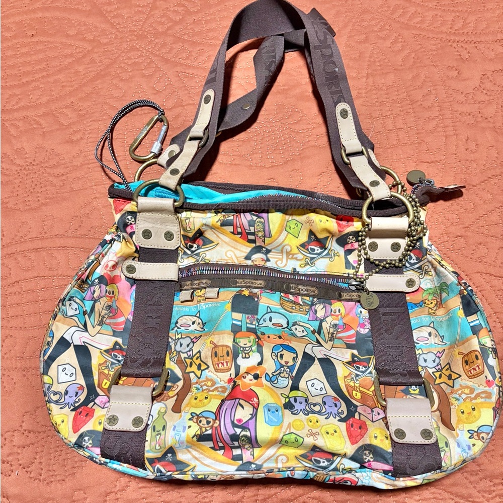 Tokidoki x LeSportsac Pirate Print Shoulder Bag Purse-Rare Collab